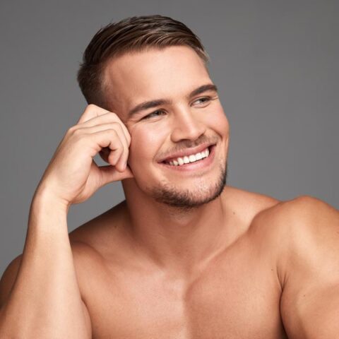 man with perfect skin